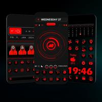 Rotes Icon-Paket Plakat