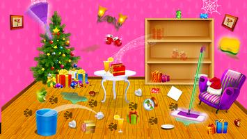 Christmas Doll Room Cleanup Time الملصق