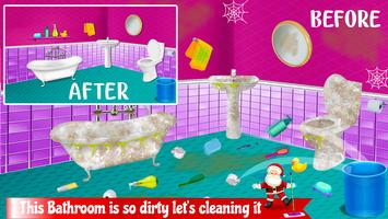 Christmas House Clean up Time : Decoration Game Ekran Görüntüsü 1