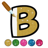 Coloring Glitter Alphabets ABC