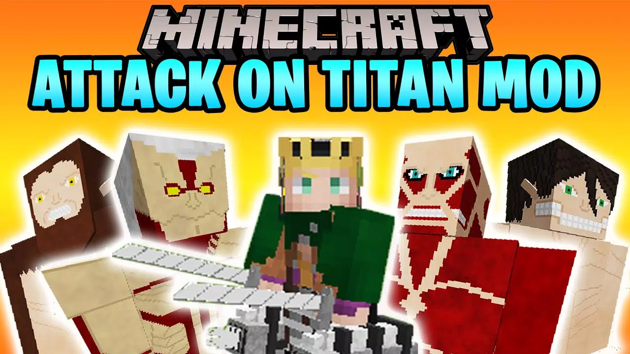 Killing Titans in Minecraft Attack on Titan Mod (Download Link in