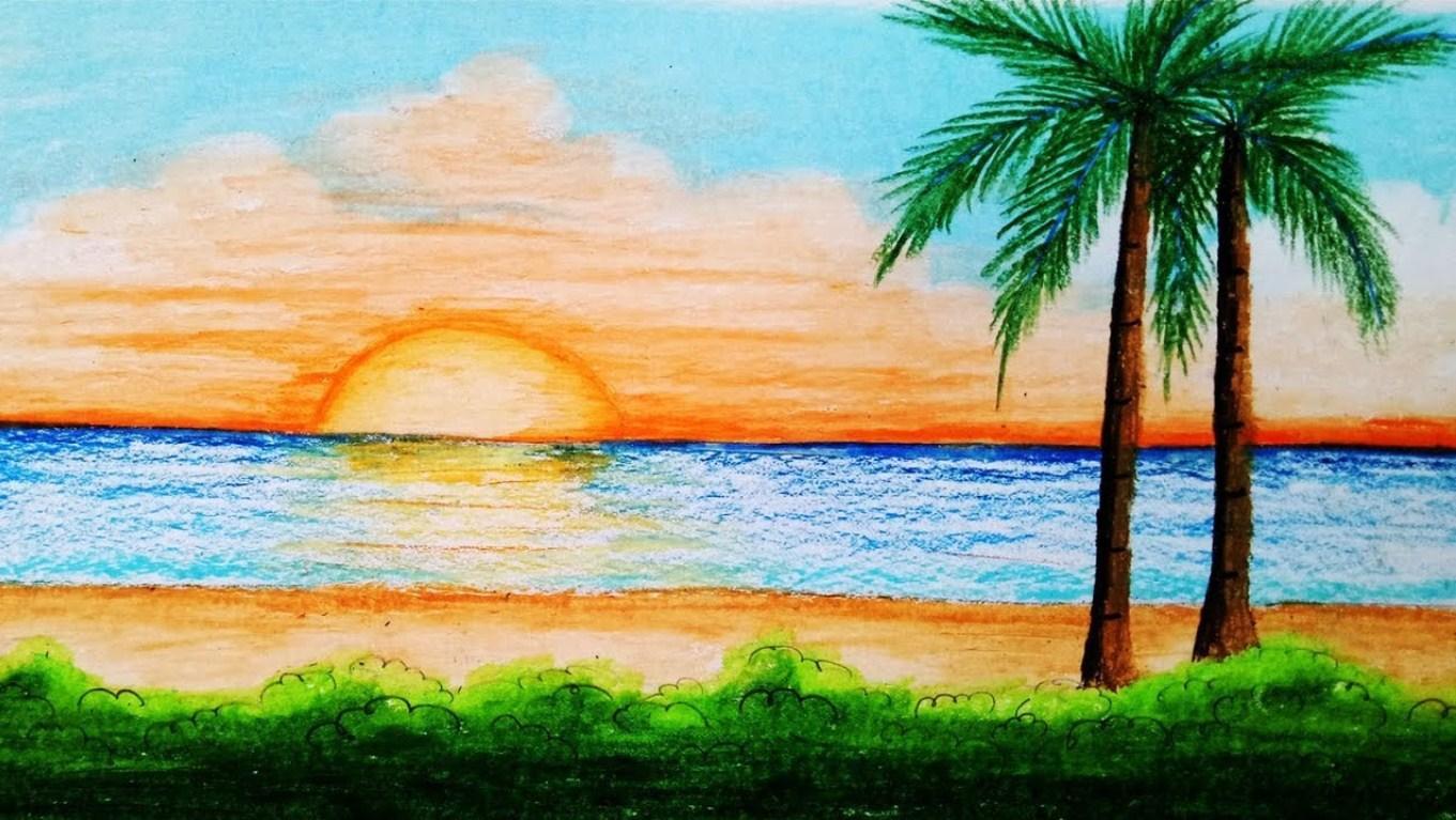 Рисунок красота моря окружающий мир 2 класс. Пейзаж цветными карандашами для детей. Пейзажи для рисования. Пейзаж легкий. Рисунок на тему лето.