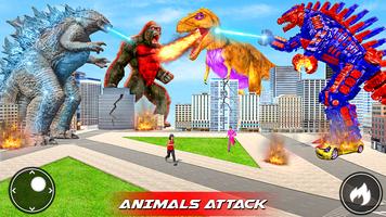 Angry Dinosaur Gorilla Rampage Plakat