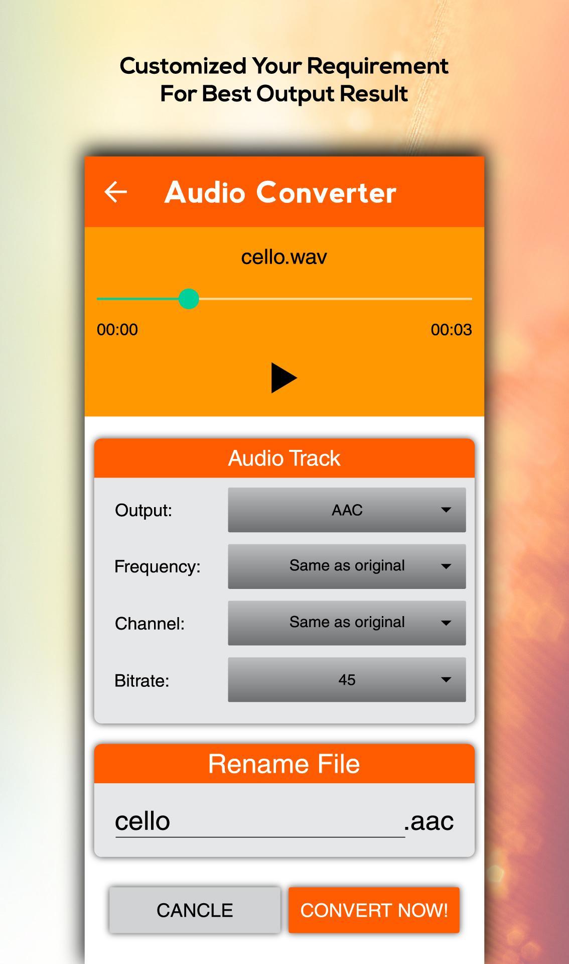 Android için All Audio Converter – MP3, AAC, WAV, M4A, AAC - APK'yı İndir