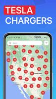 Supercharger map for Tesla Cartaz