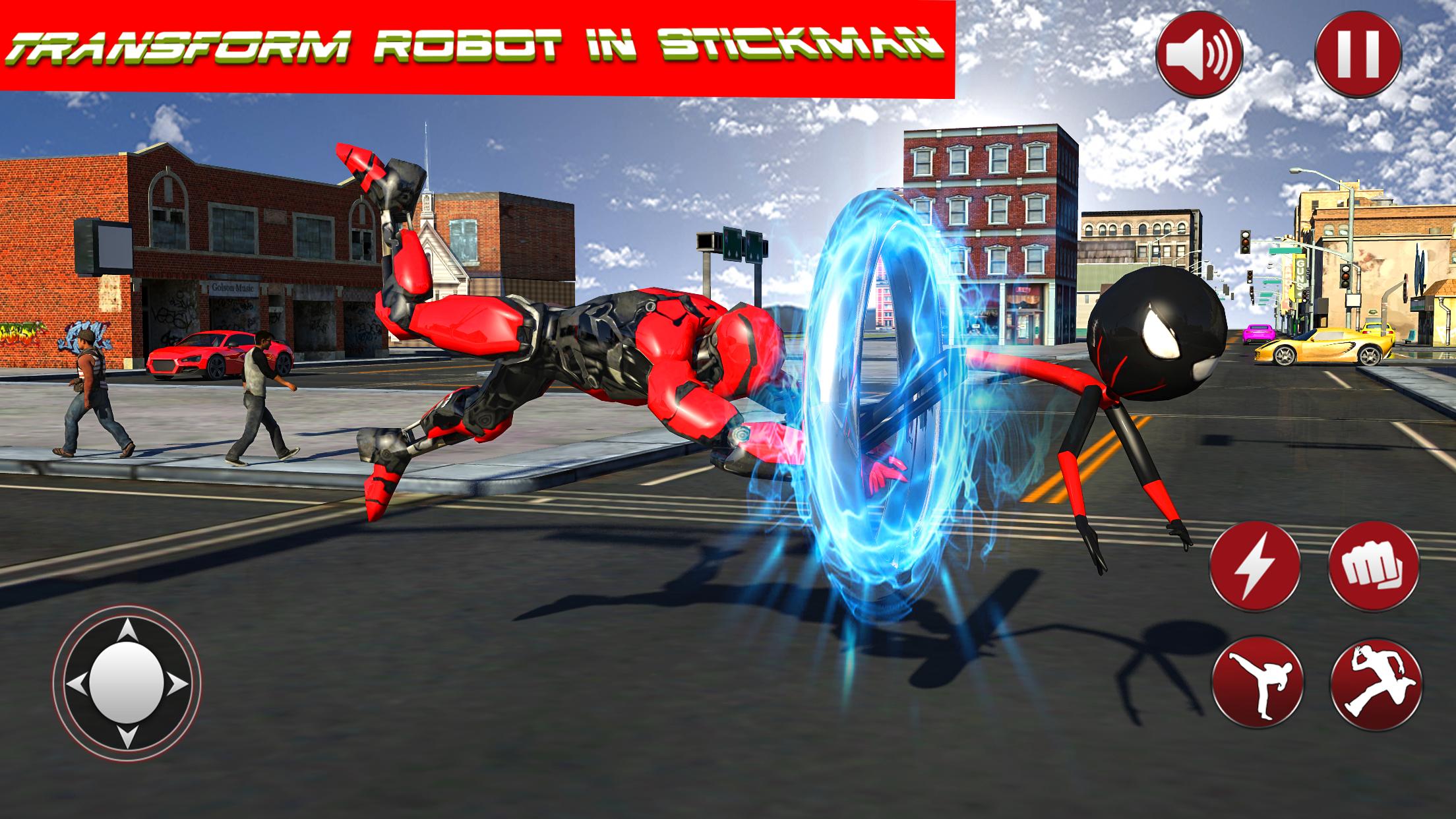 Robot Stickman RopeHero- Gangstar Crime Mafia 3d Для Андроид.