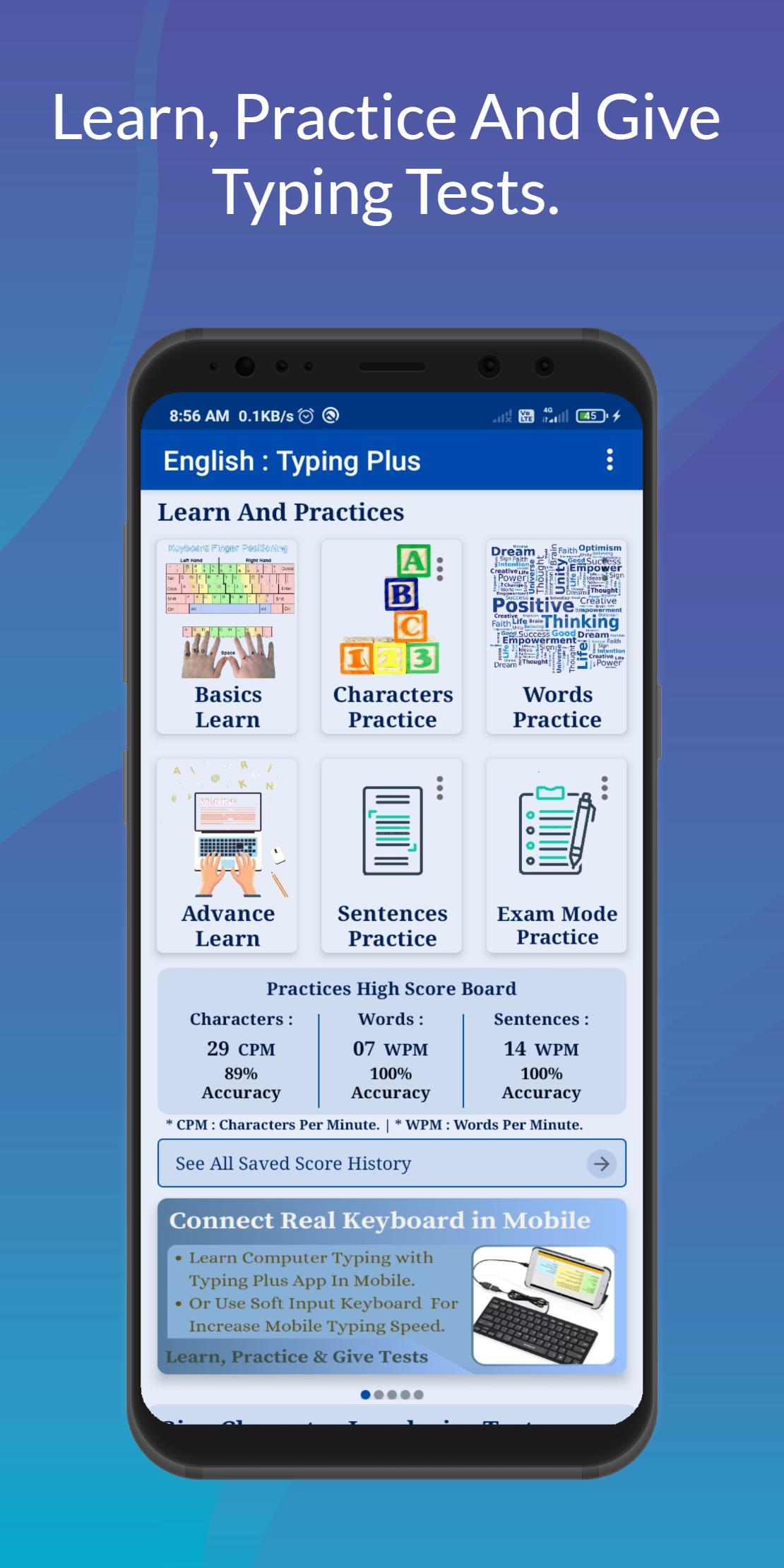 Download Typing Plus:English Typing App 1.3.3 APK for Android - Free