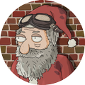 Merry Shitmass, flying Santa!
