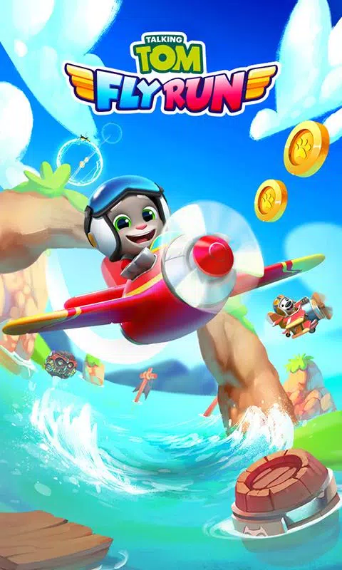 Baixe Talking Tom Fly Run: Novo jogo de corrida legal no PC com MEmu