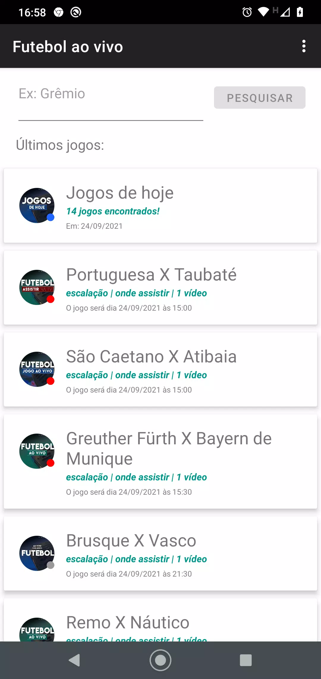 Descarga de APK de Futebol ao vivo Play para Android