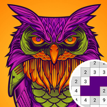 Owl Pixel Coloring Number Art