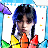 Wednesday Addams Coloring Game