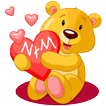 Sticky teddy bear love heart icône
