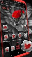 Monochrome Flower Theme Plakat