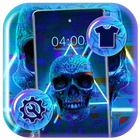 Blue Neon Skull Theme 아이콘