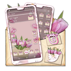 Pink Flower Gift Theme-icoon
