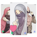 Hijab Cartoon Muslimah Wallpaper HD APK