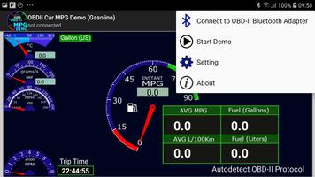 OBDII Car MPG Demo (Gasoline) capture d'écran 1