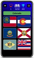 États Unis quiz - 50 États, capitales et drapeaux capture d'écran 2