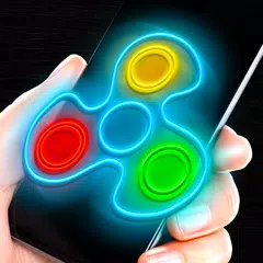 Fidget spinner neon glow joke app