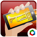 Play trumpet blowing joke simu