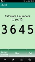 Calculate 4 numbers to get 10 Affiche