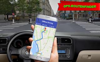 offline GPS Navigation Karten & Fahren Route Plakat