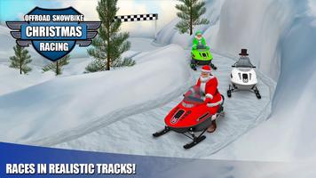 Offroad Snow Bike Christmas Racing Affiche