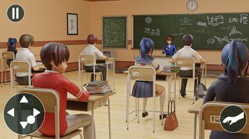 Simulateur de lycée Anime Boy Affiche