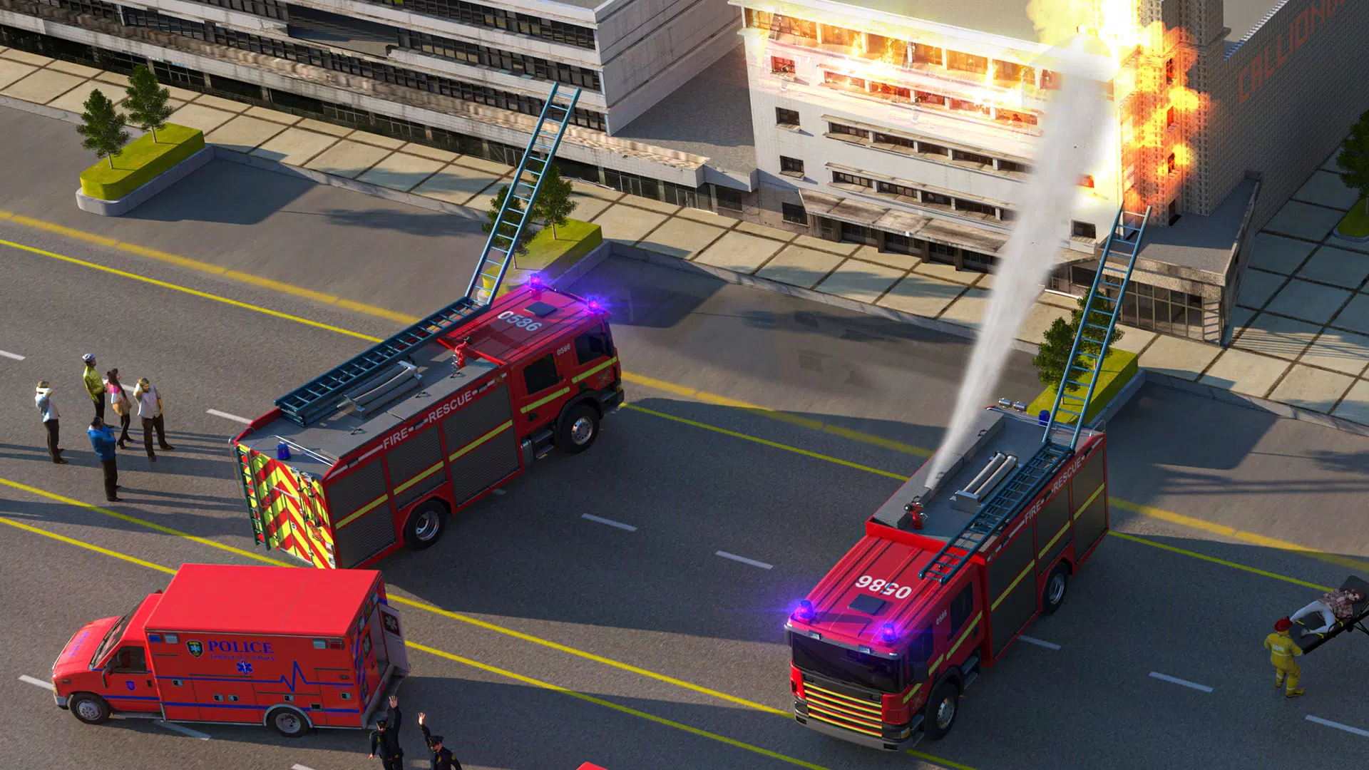 911 Fire Truck Rescue Driver emergência loucura 3D: jogo de missão