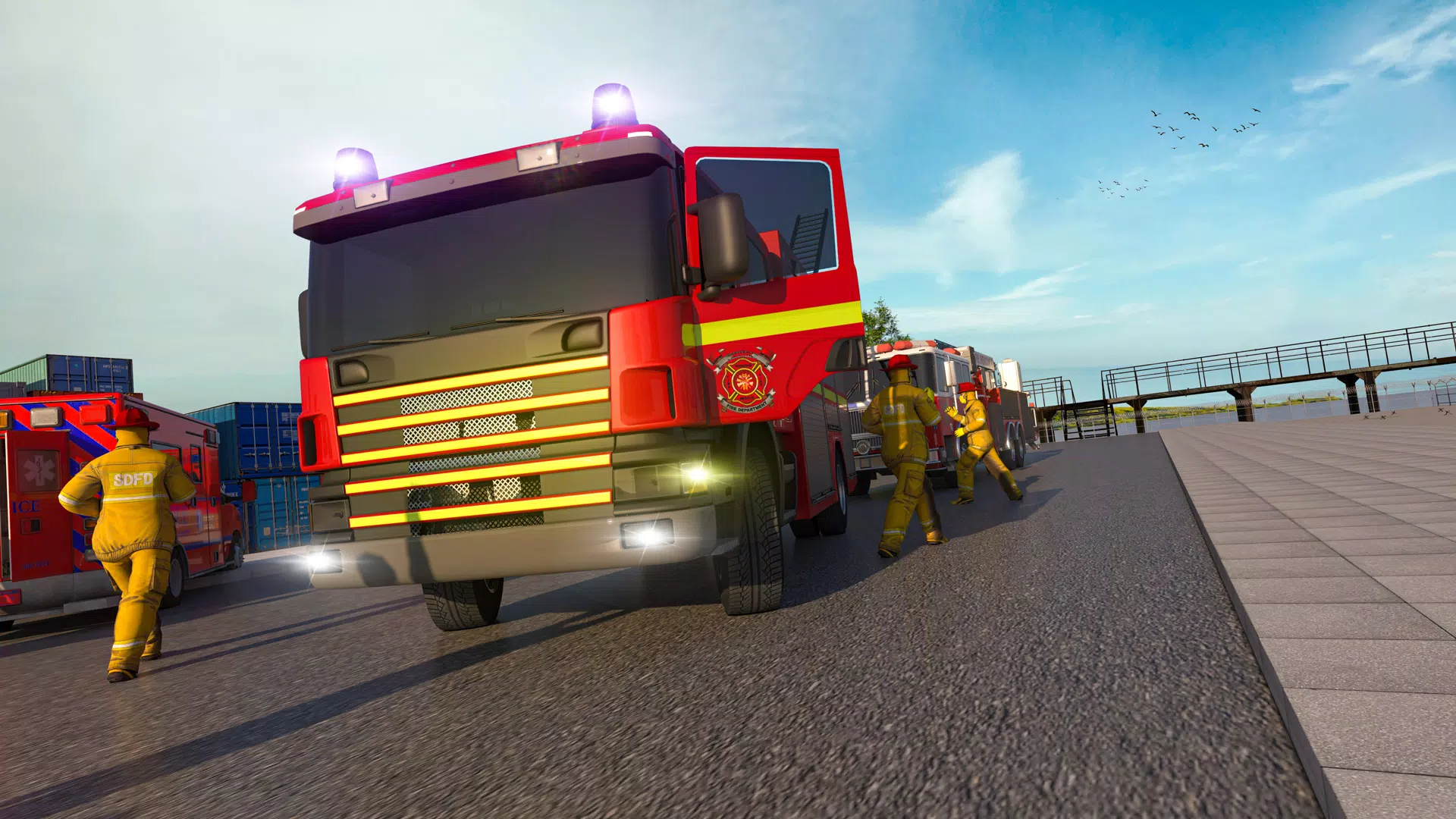 911 Fire Truck Rescue Driver emergência loucura 3D: jogo de missão