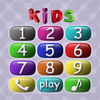 Teléfono infantil y números icono