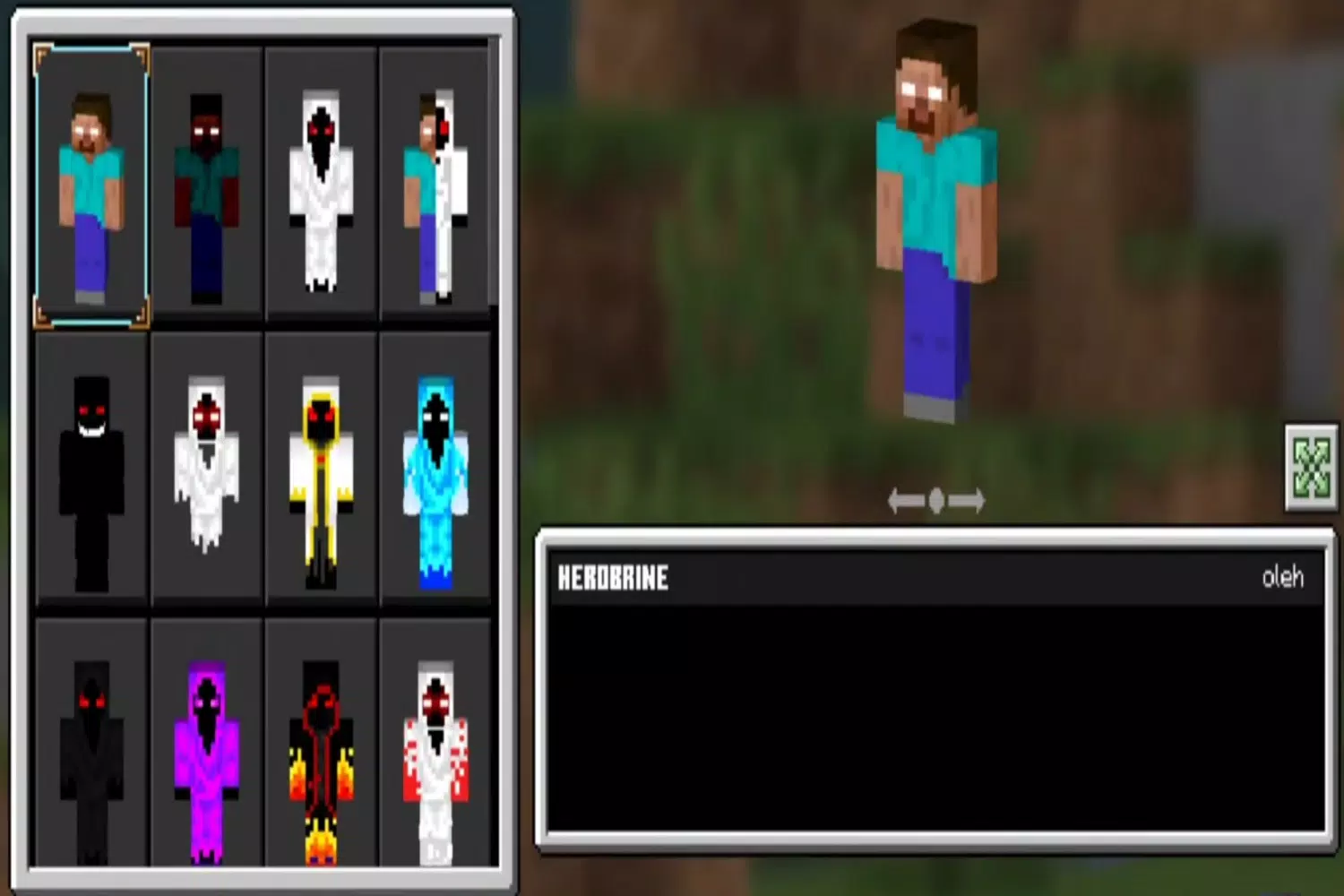 Herobrine Skins For MCPE GLSP for Android - Free App Download