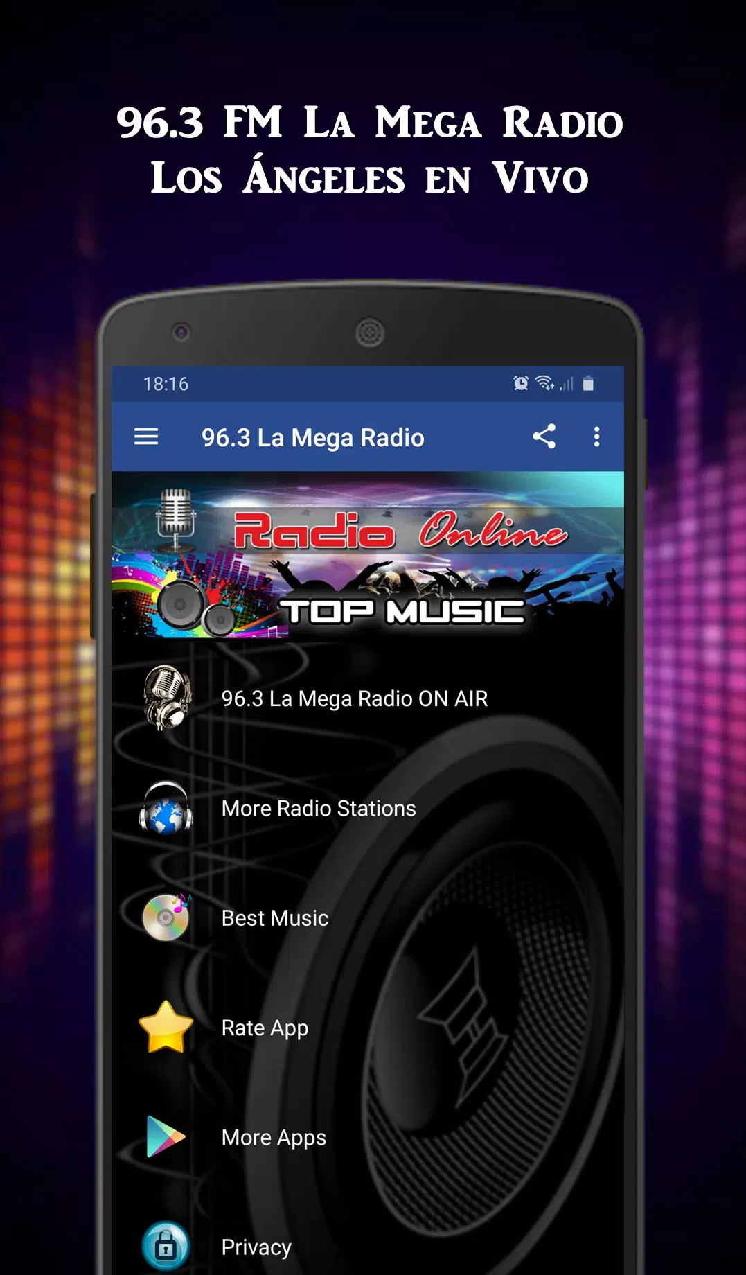 Descarga de APK de 96.3 FM La Mega Radio Los Angeles en Vivo para Android