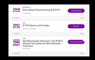 Olive Garden - Restaurants Coupons Deals capture d'écran 1