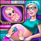 Maman enceinte bébé naissance jeux nouveau-nés mam icône