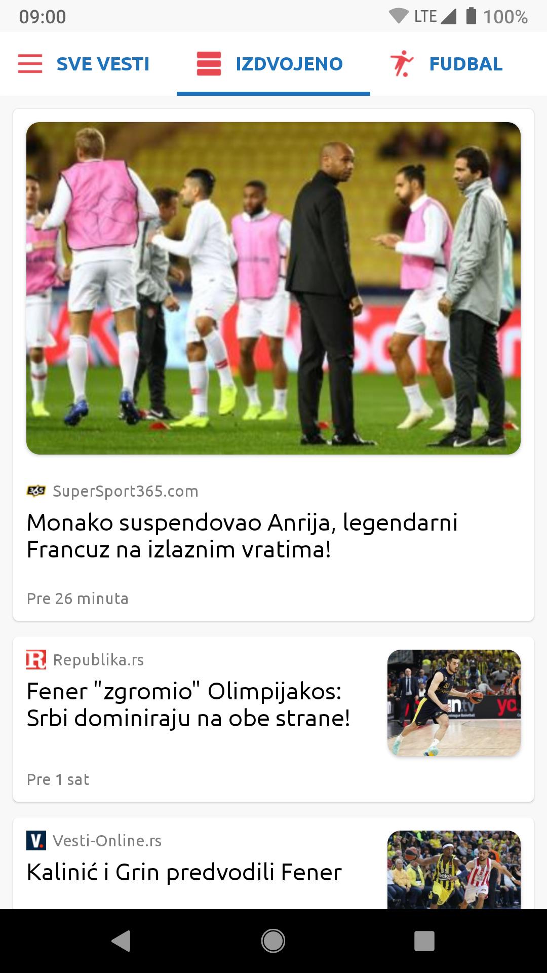Sport Danas - Vesti Srbija für Android - APK herunterladen