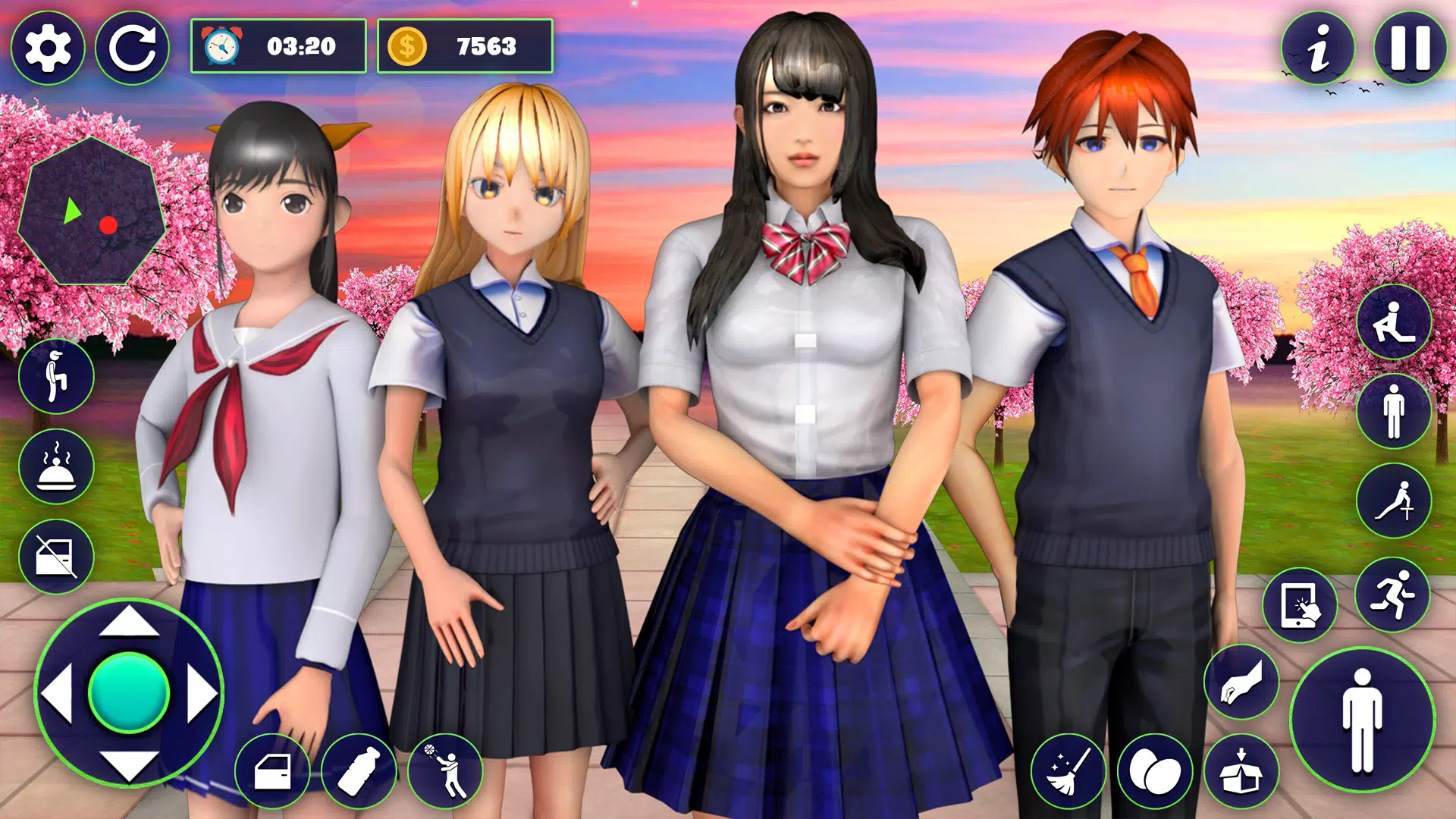 High School jogo de simulador de menina, escola vida virtual jogos