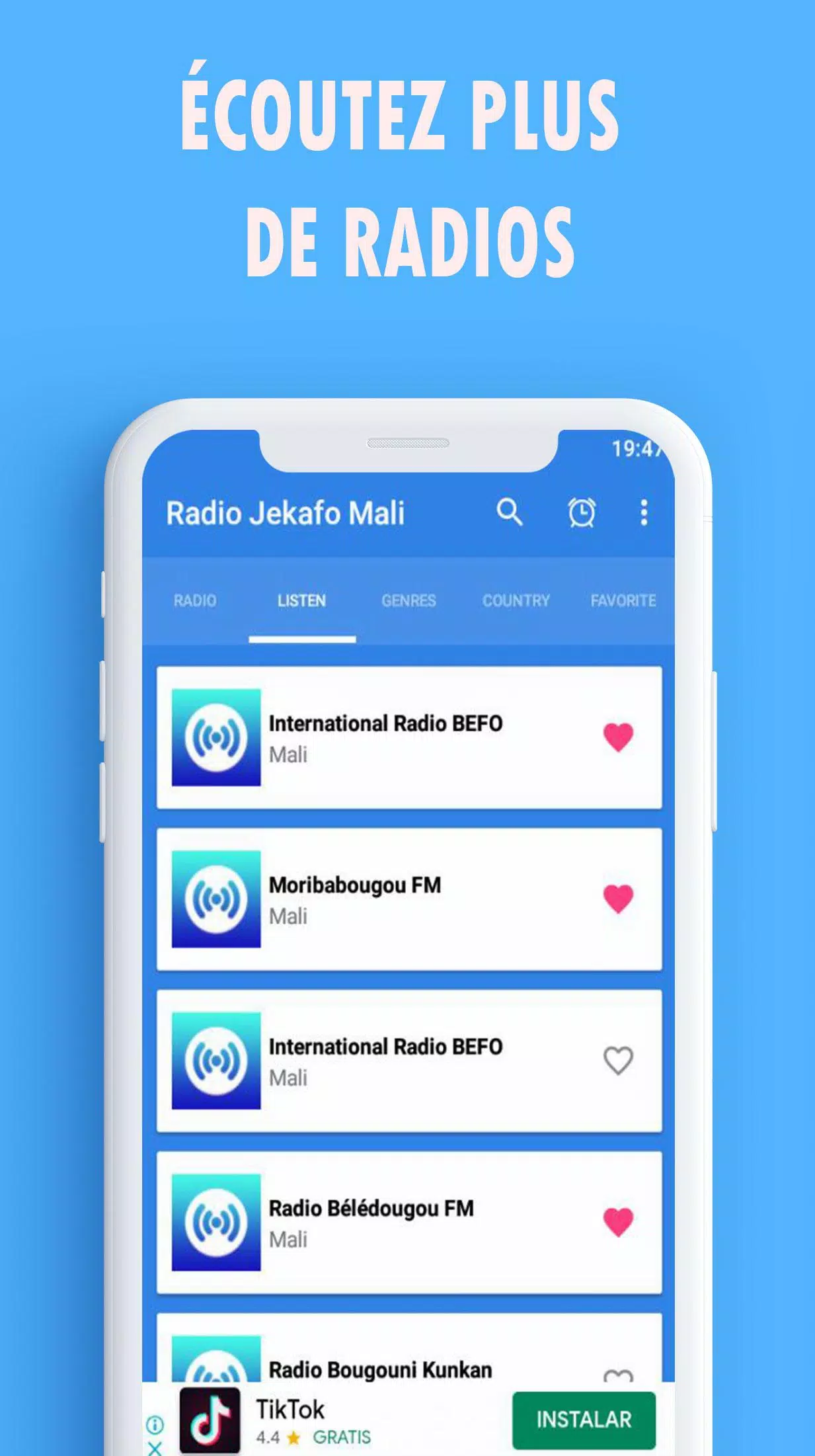 Descarga de APK de radio jekafo mali en ligne para Android