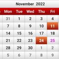 US Calender 2022