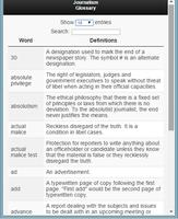 Glossary of Journalism Terms penulis hantaran