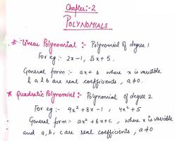 Math Handwritten Notes of 10th Class โปสเตอร์