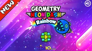 Geometry Neon Dash Rainbow постер
