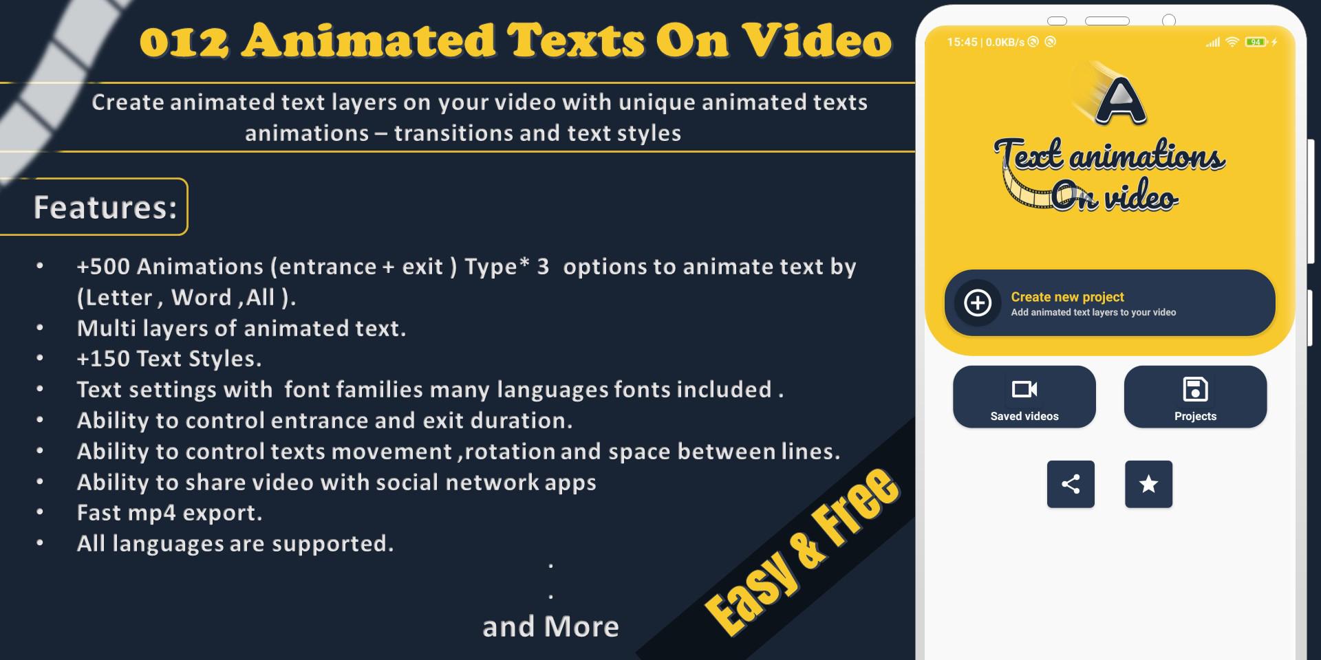 012 Animated text on video : 0 APK for Android Download