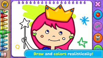 राजकुमारी - रंगीन किताब और खेल पोस्टर