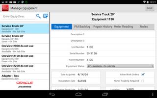 Manage Equipment - JDE E1 Screenshot 2