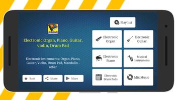 Organ, Piano, Guitar, Drum Pad Affiche