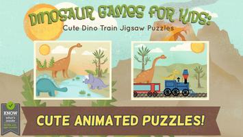 아이들을 위한 공룡 게임귀여운 공룡/기차 조각그림퍼즐 포스터