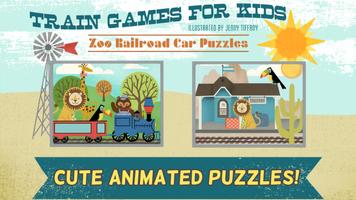 儿童火车游戏：动物园铁路汽车拼图 海报