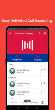 Voice and Whatsapp Call Recorder poster